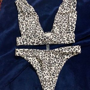 Size medium leopard print two piece